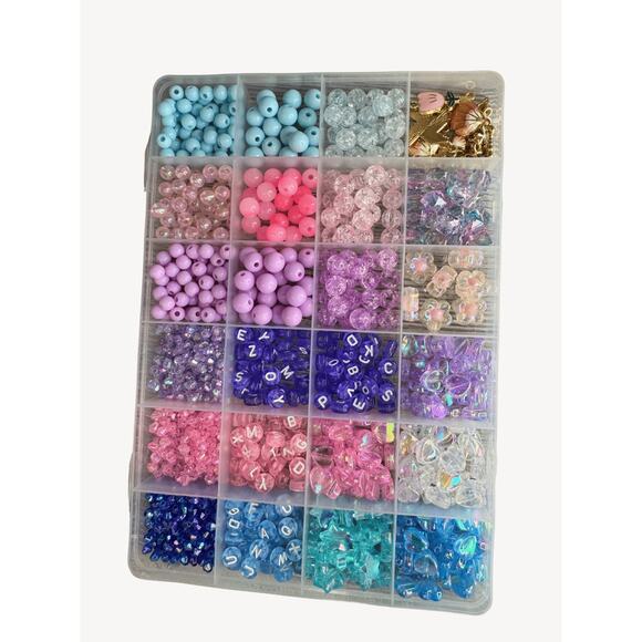 Acrylic Bead Box Jewelry Making Kit Kids Craft Supplies - Picture 1 of 3